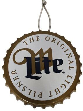 Ruz Miller Lite Beer Bottle Cap 5 Inch Novelty Ornament